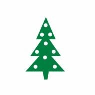painted christmas tree with white balls