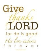 poster for giving thanks to the Lord