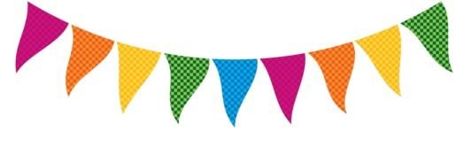 colorful triangular Flags on line, drawing