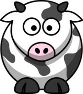 white Cow funny drawing