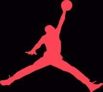 red silhouette of a basketball player on black