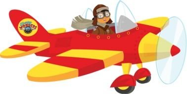 vintage Toy Plane with pilot, Clip Art