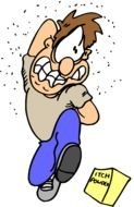 cartoon angry itching man