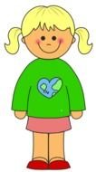 Colorful little girl clipart