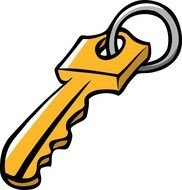 painted yellow key on a ring