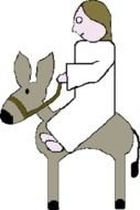 Jesus On Donkey Clip Art N2