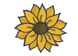 sunflower on black as a graphic illustration