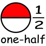 Clip art of One Half Fraction