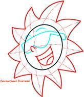 Sun red drawing