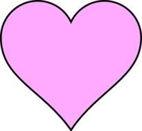 Pink Heart Outline Clip Art
