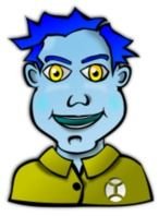 blue Talking Face Clip Art drawing