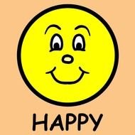 happy yellow face banner drawing