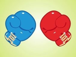 Ä°llustration of red and blue Boxing Gloves