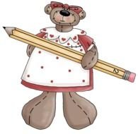 teddy girl with pencil