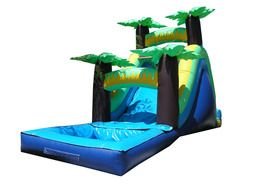 inflatable slide with palm trees for children
