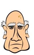 old man's face as a graphic image