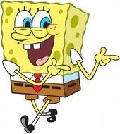 cheerful spongebob as a illustration
