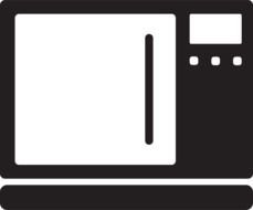 black and white drawing of a microwave