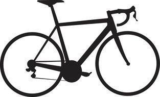 Black silhouette of the bike clipart