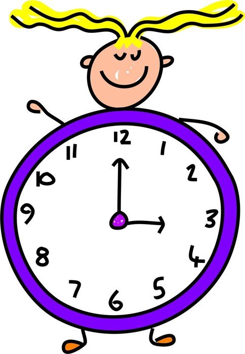 Clipart of the girl Clock