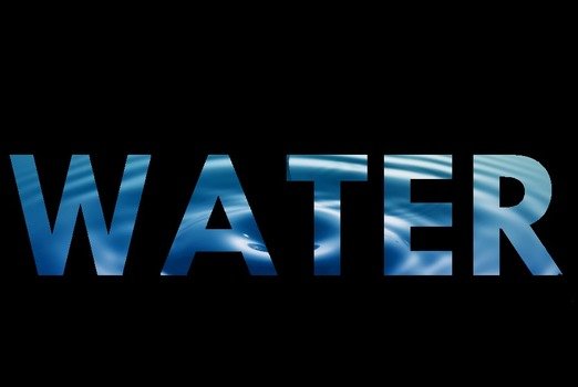 lettering water on the black background