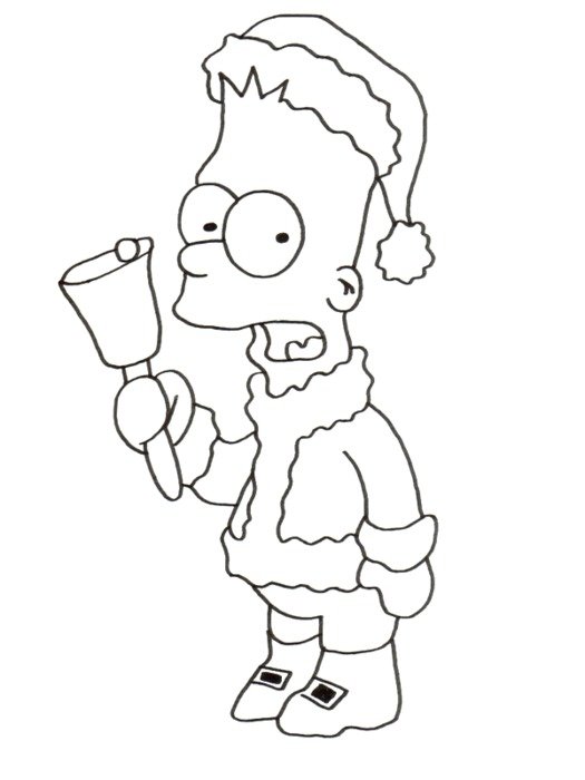 Clip art of black and white Barth Simpson