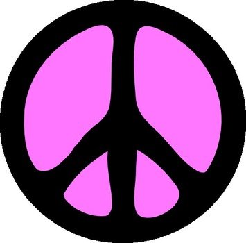 Pink Peace Signs Clip Art free image download