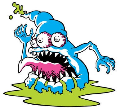 Blue Monster Cartoon