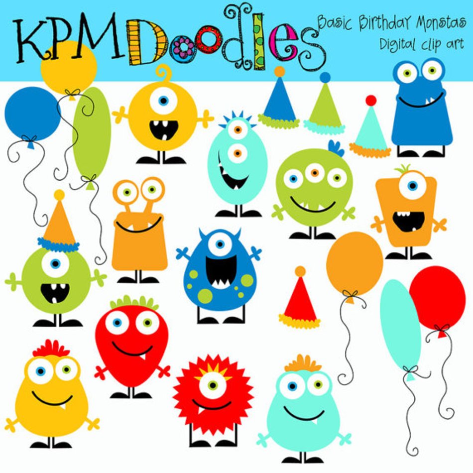 Monster Birthday Clip Art N2