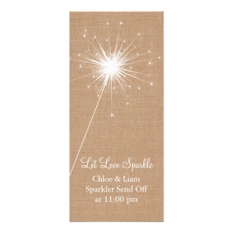 Burlap Sparkler Holder Custom Rack Cards