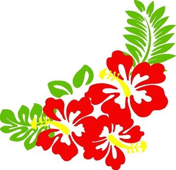 Hawaiian Flower Border Clip Art