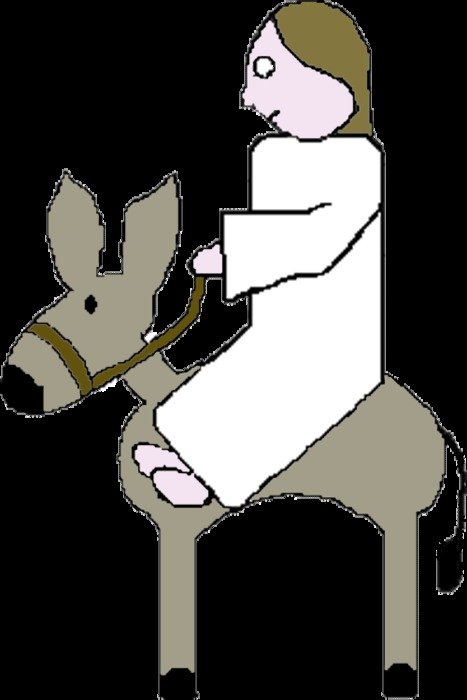 Jesus On Donkey Clip Art N2