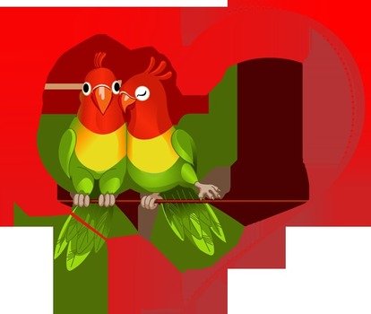 Valentine Love Birds Clip Art free image download