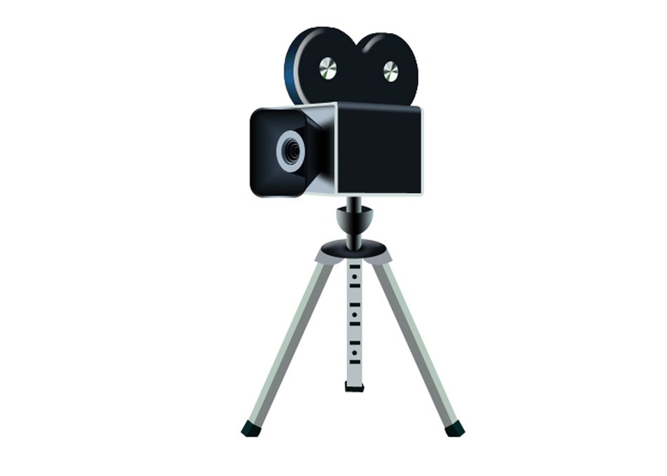 old camcorder on a white background