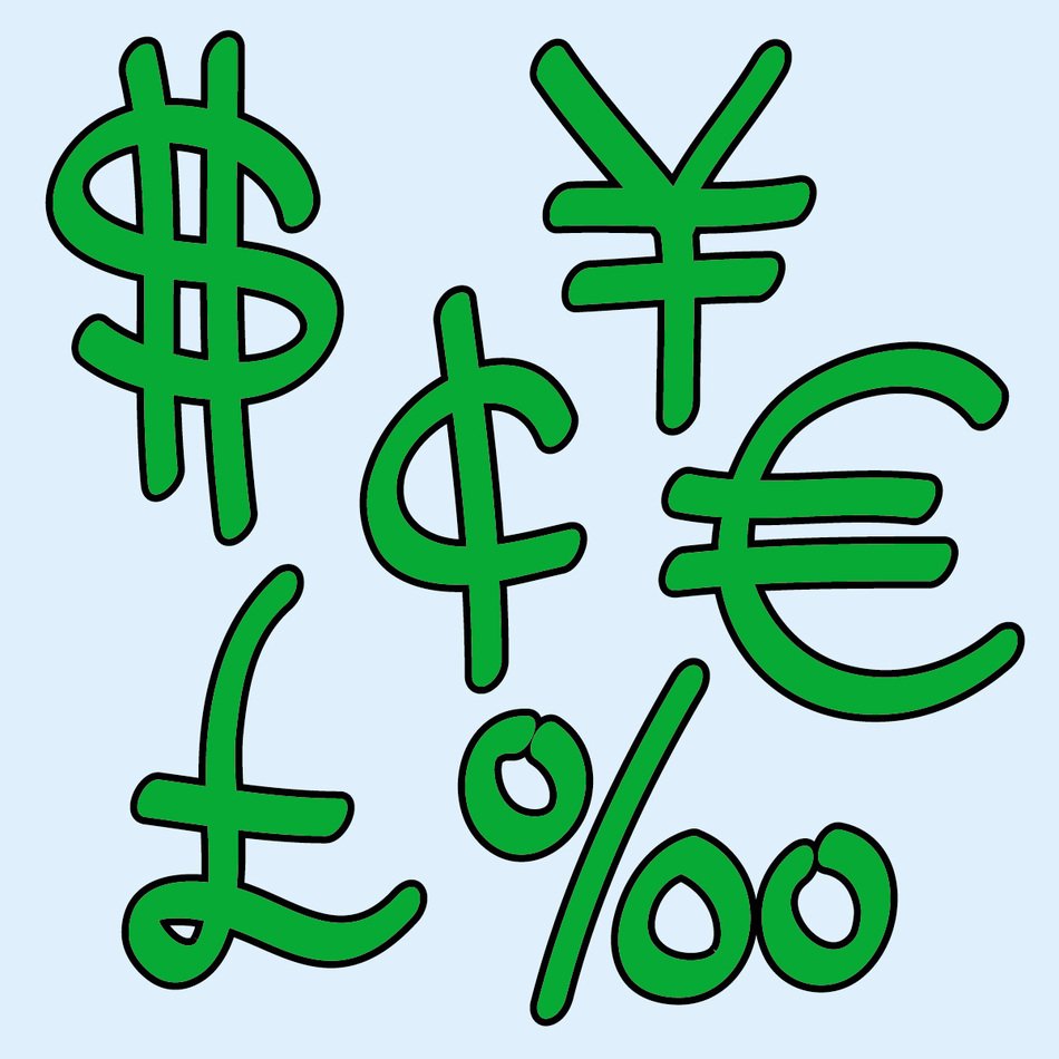clipart of the green cash symbols