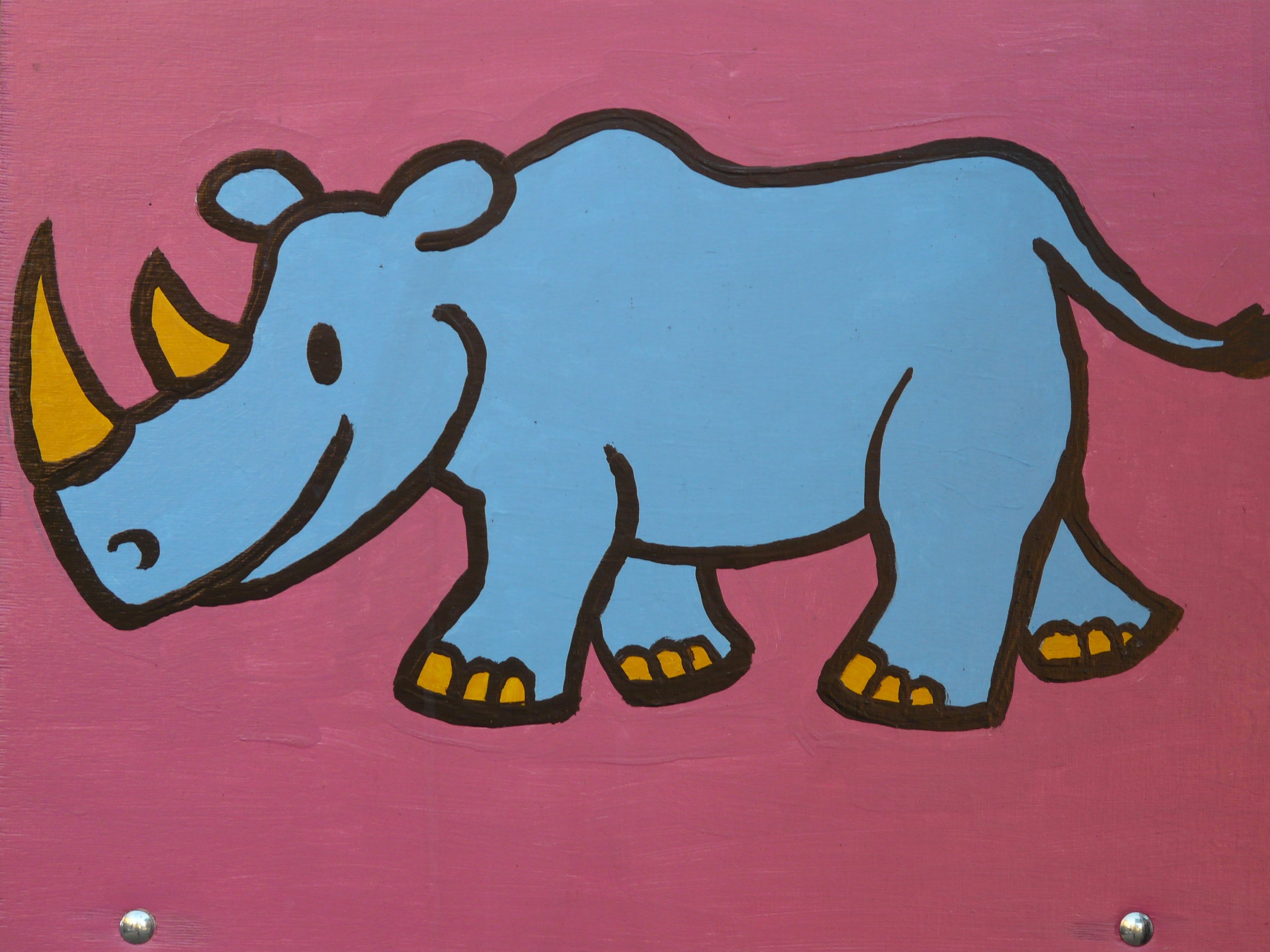 Drawing of blue Rhino free image download