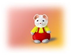 clipart of painted white mouse in red pants
