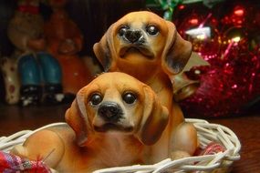ceramic figures of cute puppies