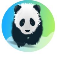 illustration of Panda walking straight