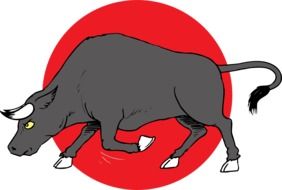 Colorful drawing of the bull clipart