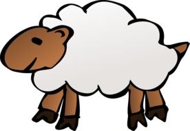 graphic image of a sheep with white wool