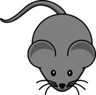 Cute gray mouse clipart