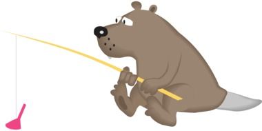 beaver is fishing clipart