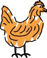 painted orange rooster