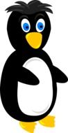 drawn penguin with webbed feet