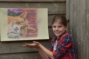 pastel drawing made by child