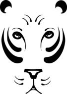 painted white tiger head