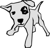 Gray puppy as a clipart