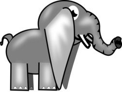 computer drawing of an elephant on a white background