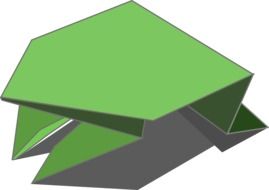 green origami frog